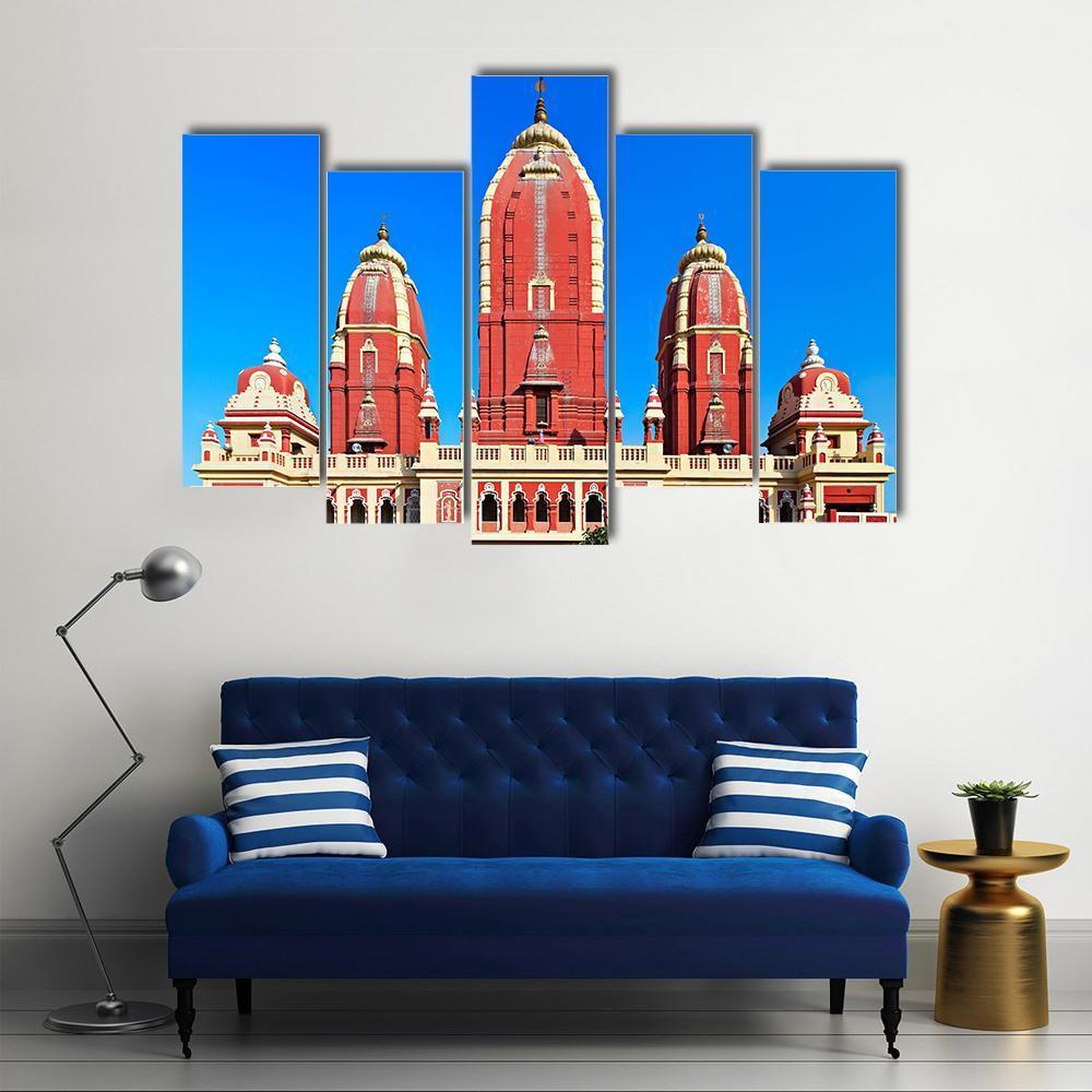 Laxmi Narayan Temple Canvas Wall Art-5 Pop-Gallery Wrap-47" x 32"-Tiaracle