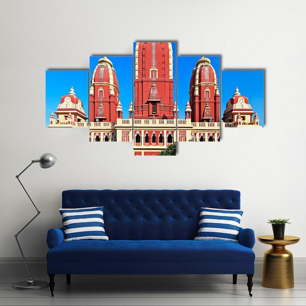 Laxmi Narayan Temple Canvas Wall Art-5 Pop-Gallery Wrap-47" x 32"-Tiaracle