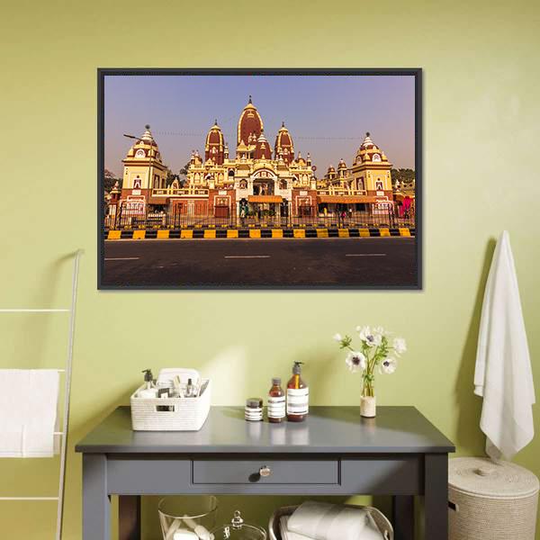 Laxminarayan Temple Canvas Wall Art-1 Piece-Floating Frame-24" x 16"-Tiaracle