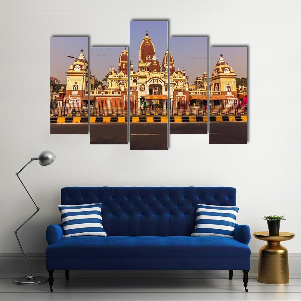 Laxminarayan Temple Canvas Wall Art-5 Pop-Gallery Wrap-47" x 32"-Tiaracle