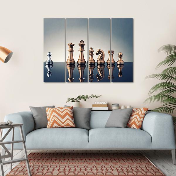 Leadership Concept Of Chess Canvas Wall Art-4 Horizontal-Gallery Wrap-34" x 24"-Tiaracle