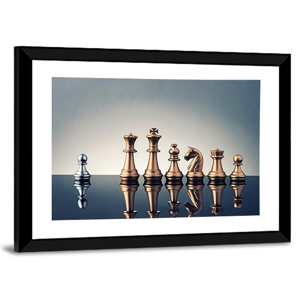 Leadership Concept Of Chess Canvas Wall Art-5 Horizontal-Gallery Wrap-22" x 12"-Tiaracle