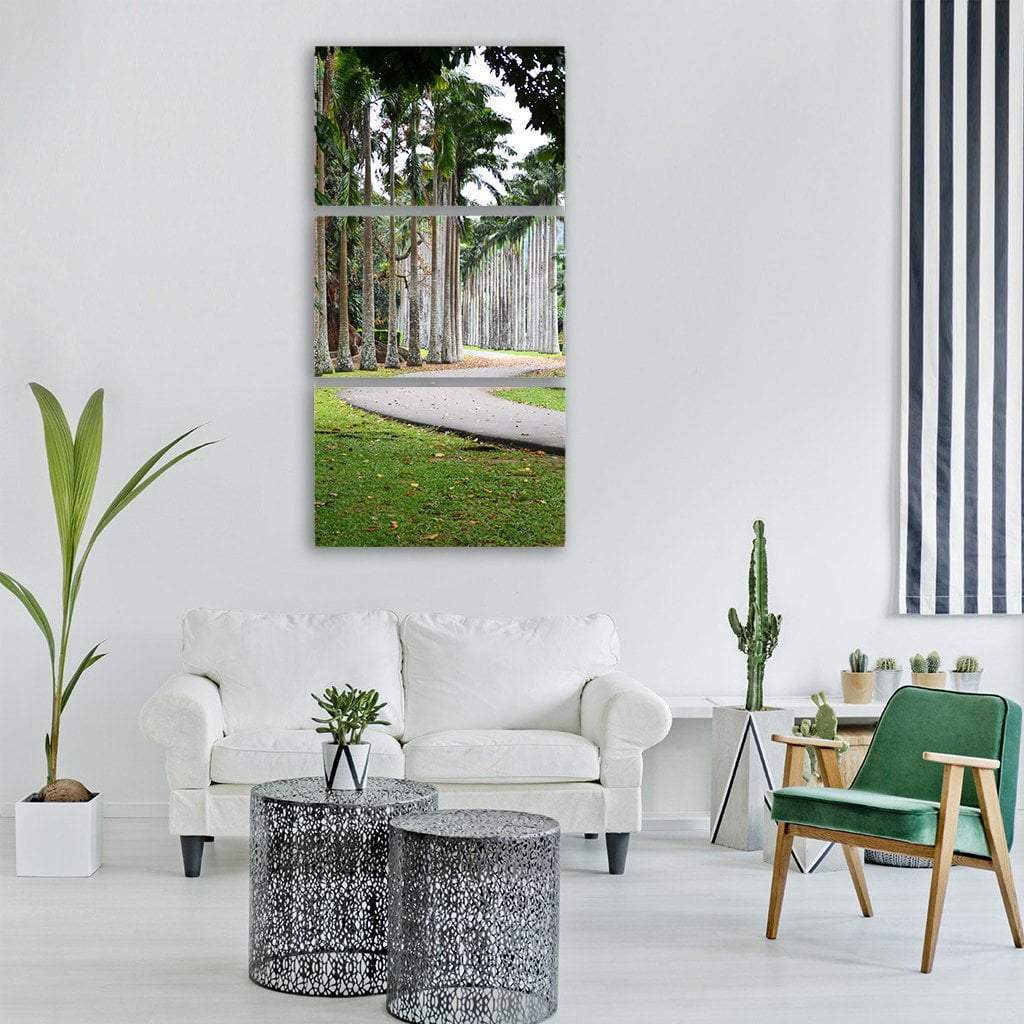 Leading Line Road Path With Trees Vertical Canvas Wall Art-3 Vertical-Gallery Wrap-12" x 25"-Tiaracle