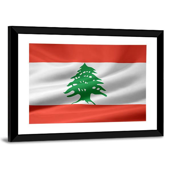 Lebanon Flag Canvas Wall Art-3 Horizontal-Gallery Wrap-25" x 16"-Tiaracle