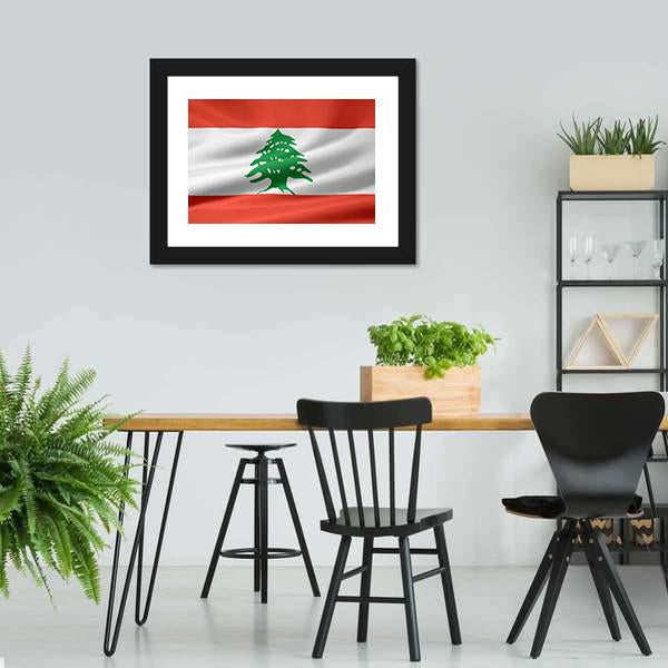Lebanon Flag Canvas Wall Art-3 Horizontal-Gallery Wrap-25" x 16"-Tiaracle