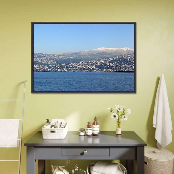 Lebanon Mountain Canvas Wall Art-1 Piece-Floating Frame-24" x 16"-Tiaracle