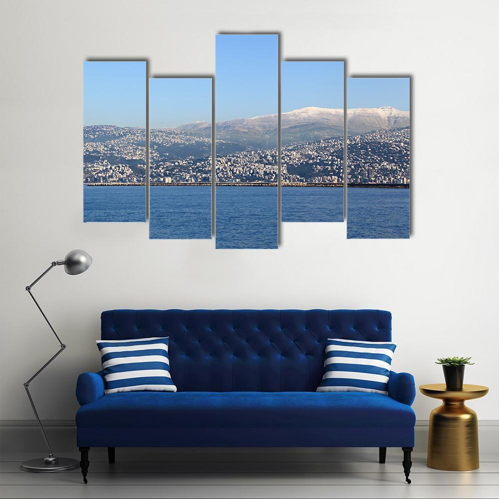 Lebanon Mountain Canvas Wall Art-5 Pop-Gallery Wrap-47" x 32"-Tiaracle