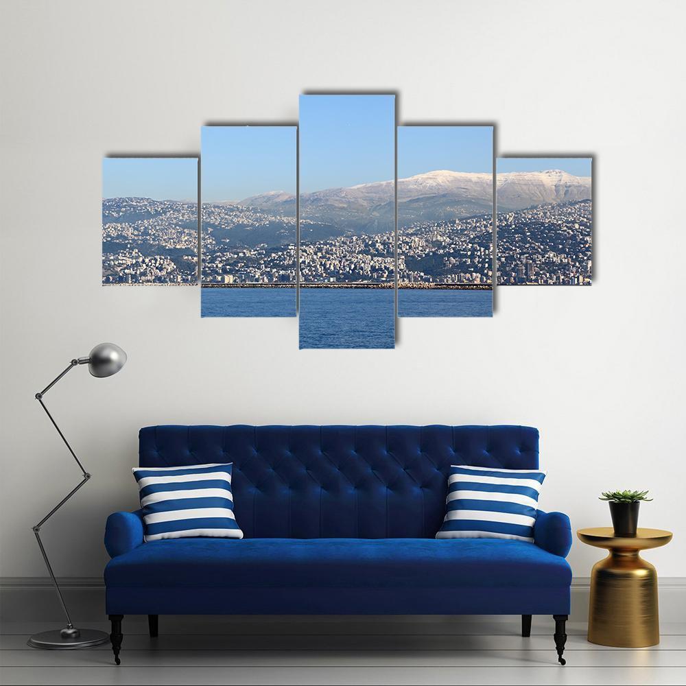 Lebanon Mountain Canvas Wall Art-5 Star-Gallery Wrap-62" x 32"-Tiaracle