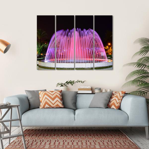 LED Lighted Fountain Canvas Wall Art-4 Horizontal-Gallery Wrap-34" x 24"-Tiaracle