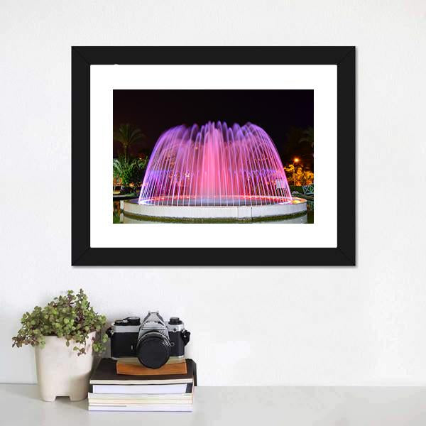 LED Lighted Fountain Canvas Wall Art-1 Piece-Framed Print-20" x 16"-Tiaracle