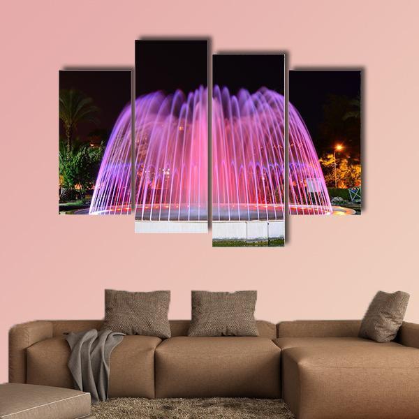 LED Lighted Fountain Canvas Wall Art-4 Pop-Gallery Wrap-50" x 32"-Tiaracle