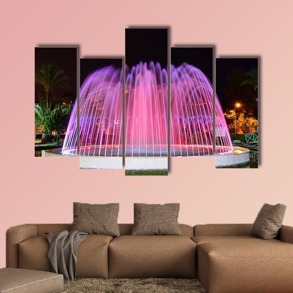 LED Lighted Fountain Canvas Wall Art-5 Pop-Gallery Wrap-47" x 32"-Tiaracle