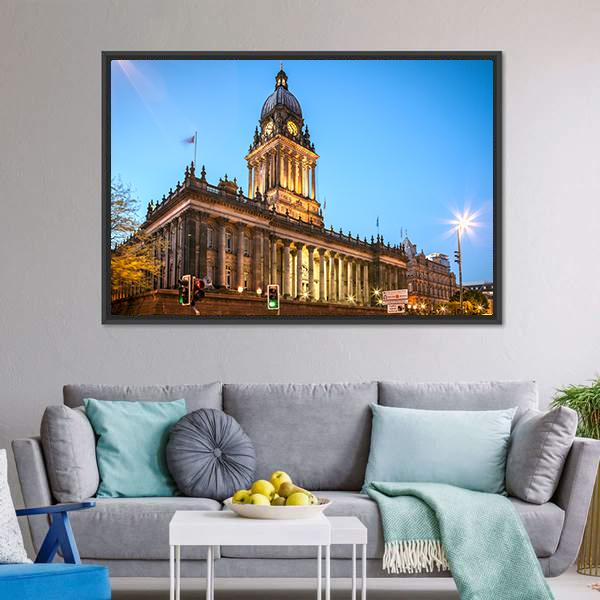 Leeds Town Hall Canvas Wall Art-5 Horizontal-Gallery Wrap-22" x 12"-Tiaracle