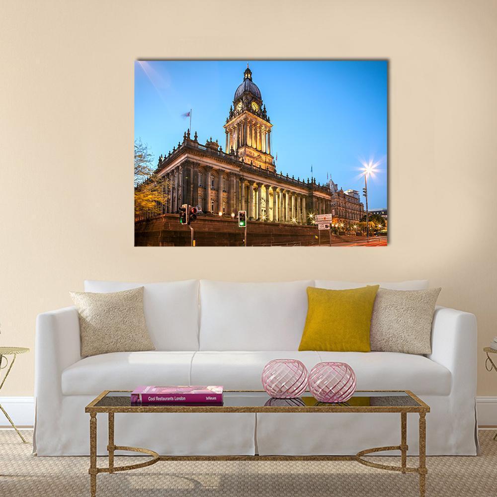 Leeds Town Hall Canvas Wall Art-1 Piece-Gallery Wrap-48" x 32"-Tiaracle