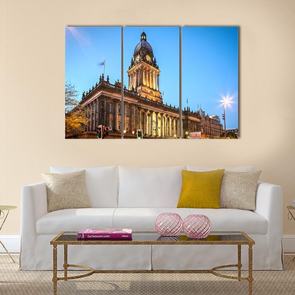 Leeds Town Hall Canvas Wall Art-3 Horizontal-Gallery Wrap-37" x 24"-Tiaracle
