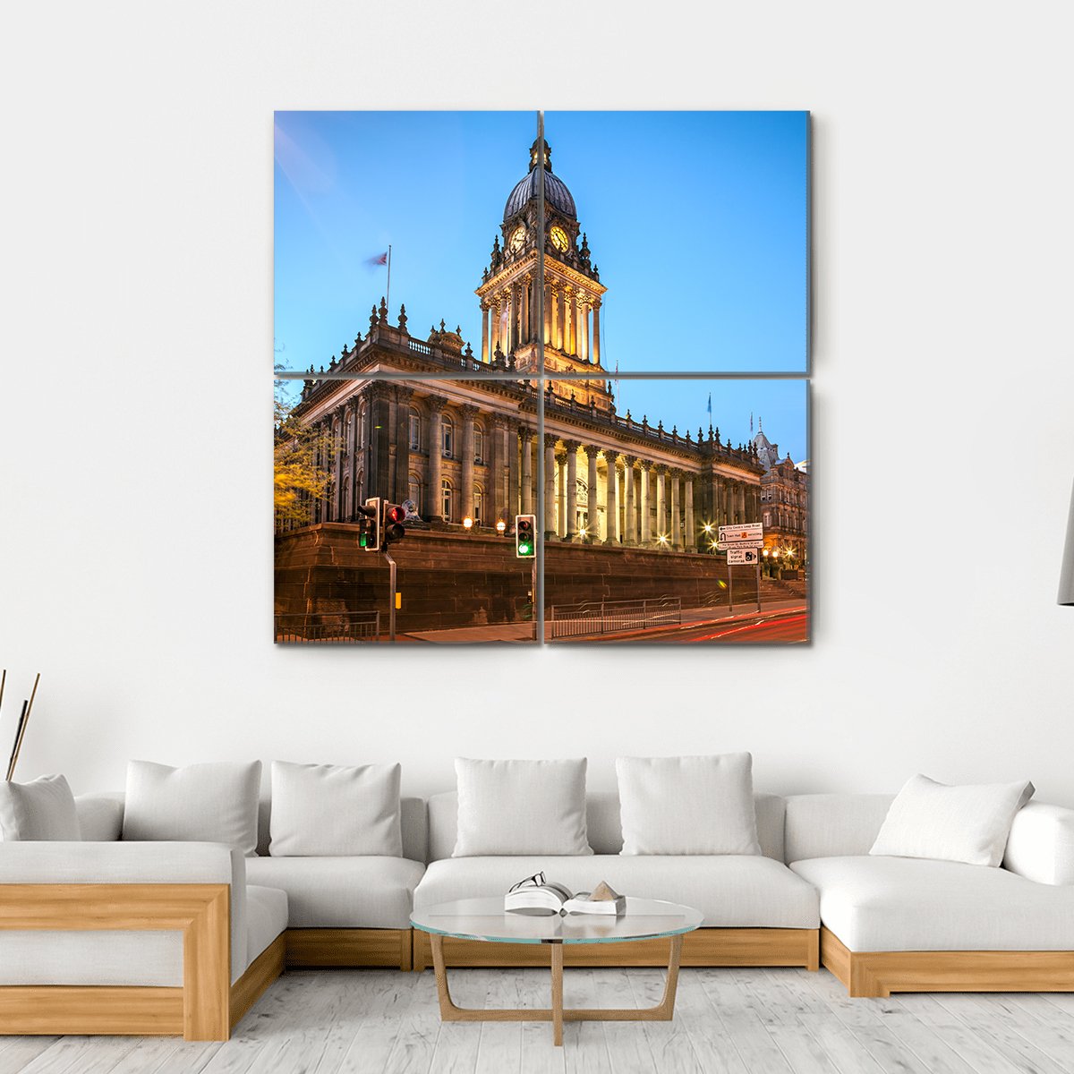 Leeds Town Hall Canvas Wall Art-4 Square-Gallery Wrap-17" x 17"-Tiaracle