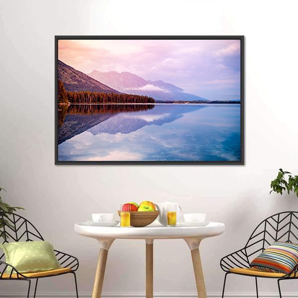 Leigh Lake Landscape Canvas Wall Art-3 Horizontal-Gallery Wrap-25" x 16"-Tiaracle