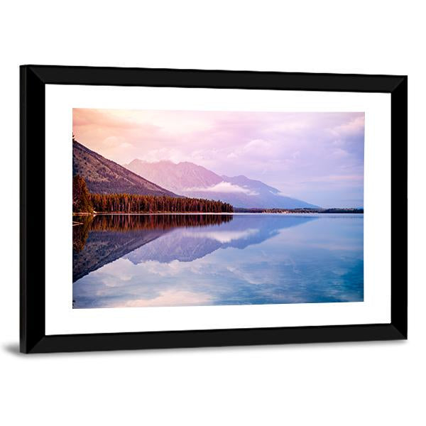 Leigh Lake Landscape Canvas Wall Art-3 Horizontal-Gallery Wrap-25" x 16"-Tiaracle