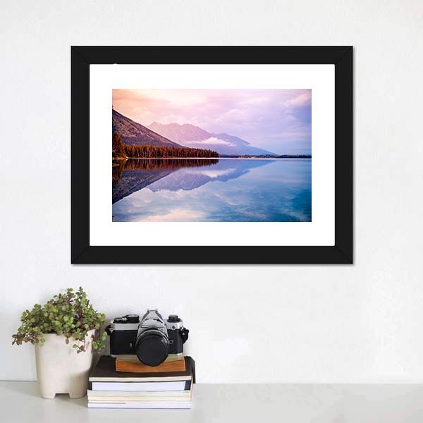 Leigh Lake Landscape Canvas Wall Art-1 Piece-Framed Print-20" x 16"-Tiaracle