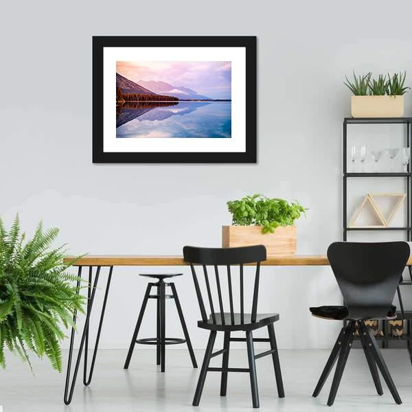 Leigh Lake Landscape Canvas Wall Art-3 Horizontal-Gallery Wrap-25" x 16"-Tiaracle