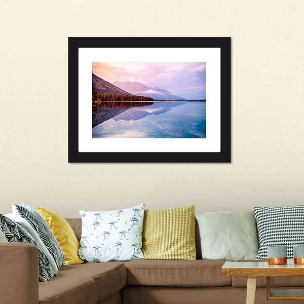 Leigh Lake Landscape Canvas Wall Art-3 Horizontal-Gallery Wrap-25" x 16"-Tiaracle