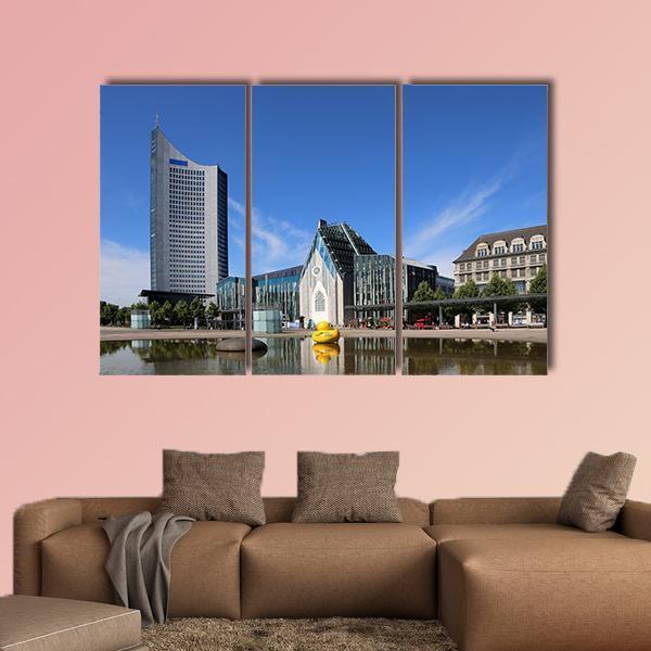 Leipzig City Saxony Canvas Wall Art-3 Horizontal-Gallery Wrap-25" x 16"-Tiaracle