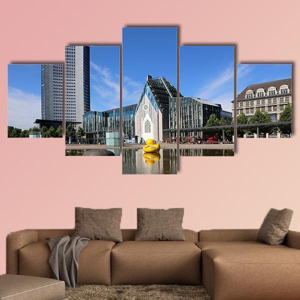 Leipzig City Saxony Canvas Wall Art-5 Star-Gallery Wrap-62" x 32"-Tiaracle
