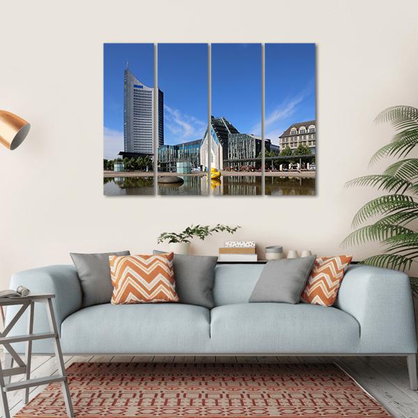 Leipzig City Saxony Canvas Wall Art-4 Horizontal-Gallery Wrap-34" x 24"-Tiaracle