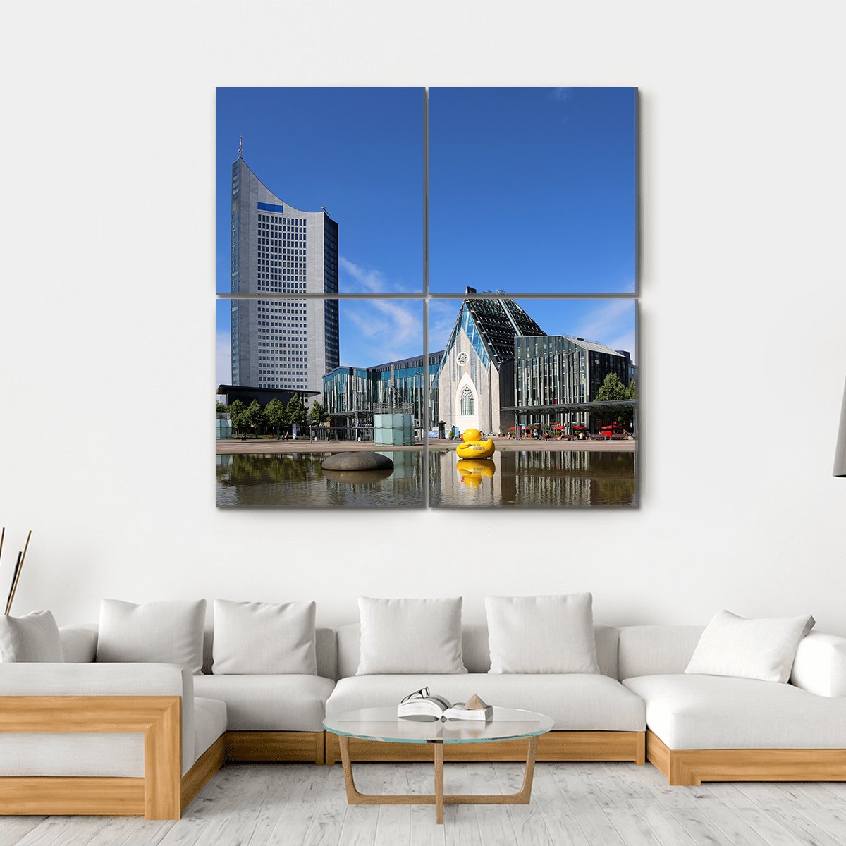 Leipzig City Saxony Canvas Wall Art-4 Square-Gallery Wrap-17" x 17"-Tiaracle