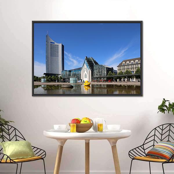Leipzig City Saxony Canvas Wall Art-3 Horizontal-Gallery Wrap-25" x 16"-Tiaracle
