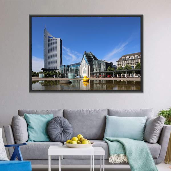 Leipzig City Saxony Canvas Wall Art-3 Horizontal-Gallery Wrap-25" x 16"-Tiaracle