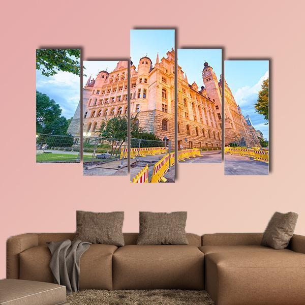 Leipzig Neues Rathaus Canvas Wall Art-5 Pop-Gallery Wrap-47" x 32"-Tiaracle