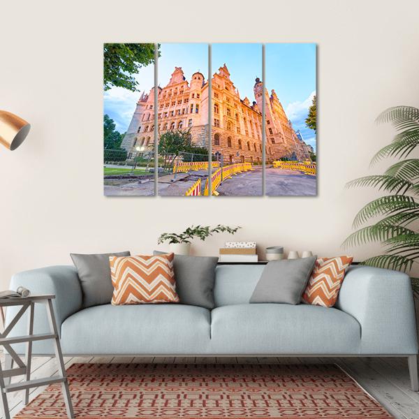Leipzig Neues Rathaus Canvas Wall Art-4 Horizontal-Gallery Wrap-34" x 24"-Tiaracle