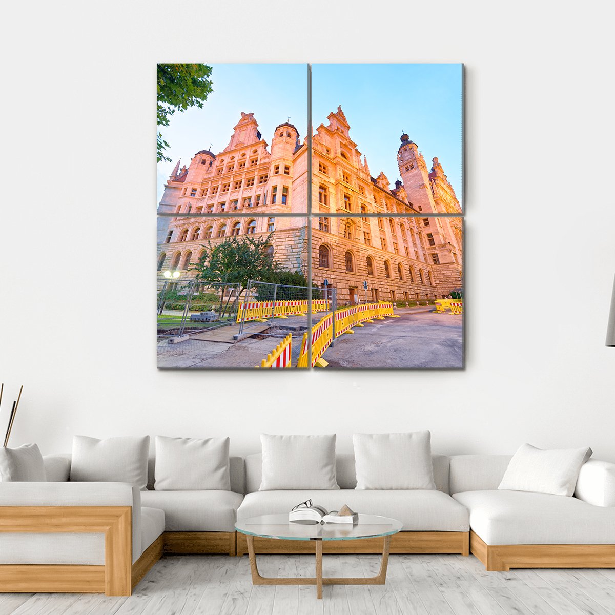 Leipzig Neues Rathaus Canvas Wall Art-4 Square-Gallery Wrap-17" x 17"-Tiaracle