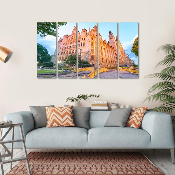 Leipzig Neues Rathaus Canvas Wall Art-5 Horizontal-Gallery Wrap-22" x 12"-Tiaracle