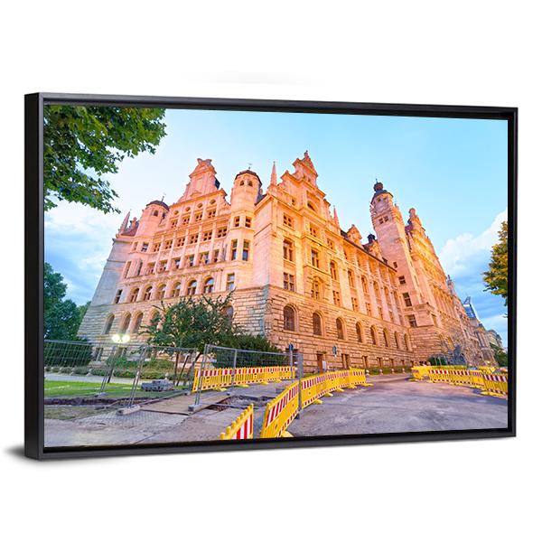 Leipzig Neues Rathaus Canvas Wall Art-3 Horizontal-Gallery Wrap-25" x 16"-Tiaracle