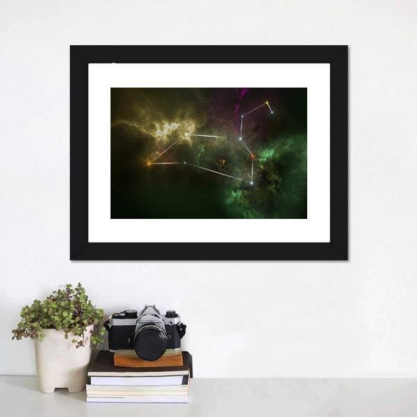 Leo Constellation Canvas Wall Art-1 Piece-Framed Print-20" x 16"-Tiaracle