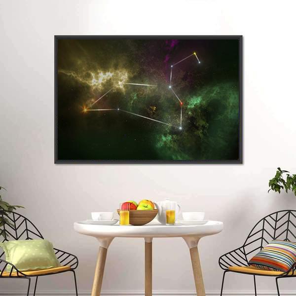 Leo Constellation Canvas Wall Art-3 Horizontal-Gallery Wrap-25" x 16"-Tiaracle