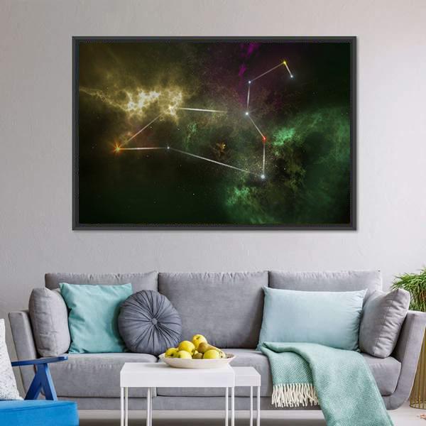 Leo Constellation Canvas Wall Art-3 Horizontal-Gallery Wrap-25" x 16"-Tiaracle