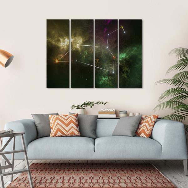 Leo Constellation Canvas Wall Art-4 Horizontal-Gallery Wrap-34" x 24"-Tiaracle