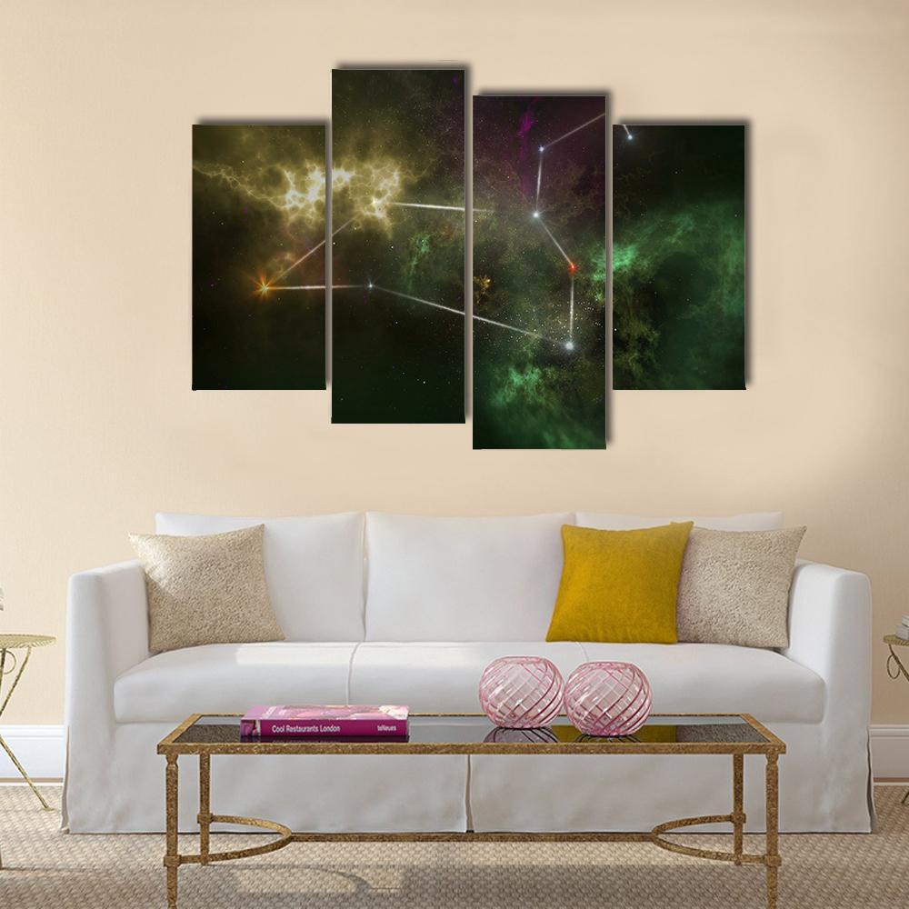 Leo Constellation Canvas Wall Art-4 Pop-Gallery Wrap-34" x 20"-Tiaracle