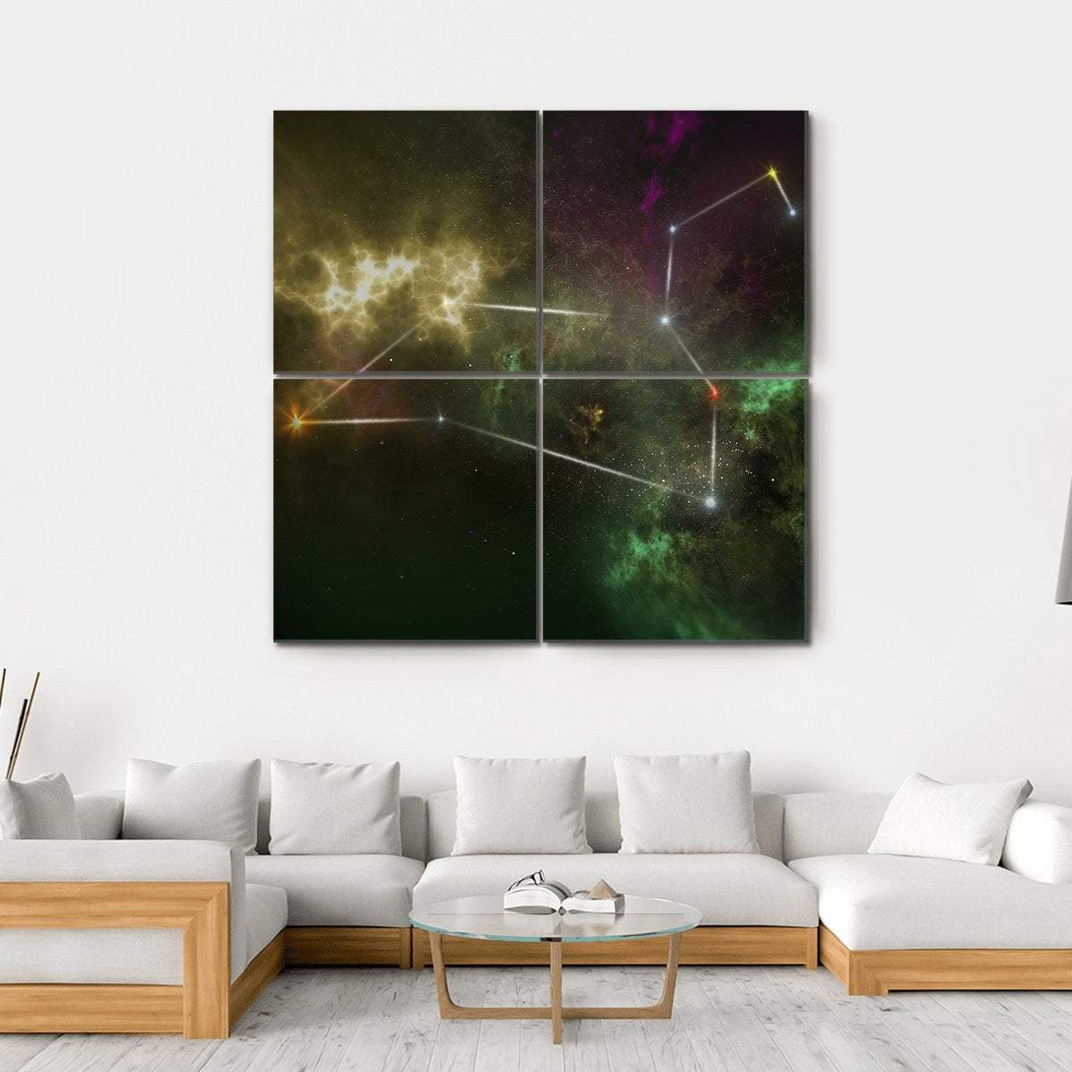 Leo Constellation Canvas Wall Art-4 Square-Gallery Wrap-17" x 17"-Tiaracle