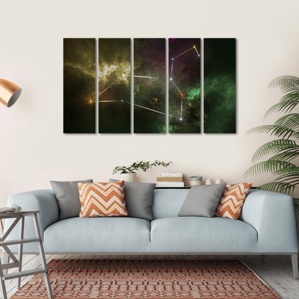 Leo Constellation Canvas Wall Art-5 Horizontal-Gallery Wrap-22" x 12"-Tiaracle