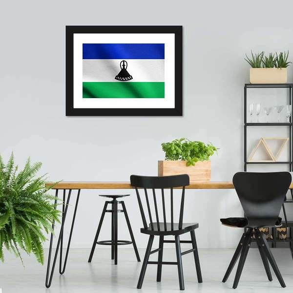 Lesotho Flag Canvas Wall Art-5 Horizontal-Gallery Wrap-22" x 12"-Tiaracle
