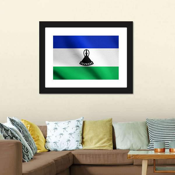 Lesotho Flag Canvas Wall Art-5 Horizontal-Gallery Wrap-22" x 12"-Tiaracle