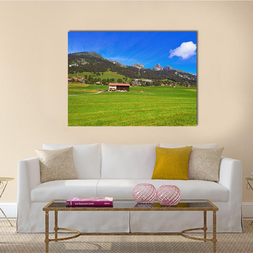 Leysin In Alps Switzerland Canvas Wall Art-4 Pop-Gallery Wrap-50" x 32"-Tiaracle