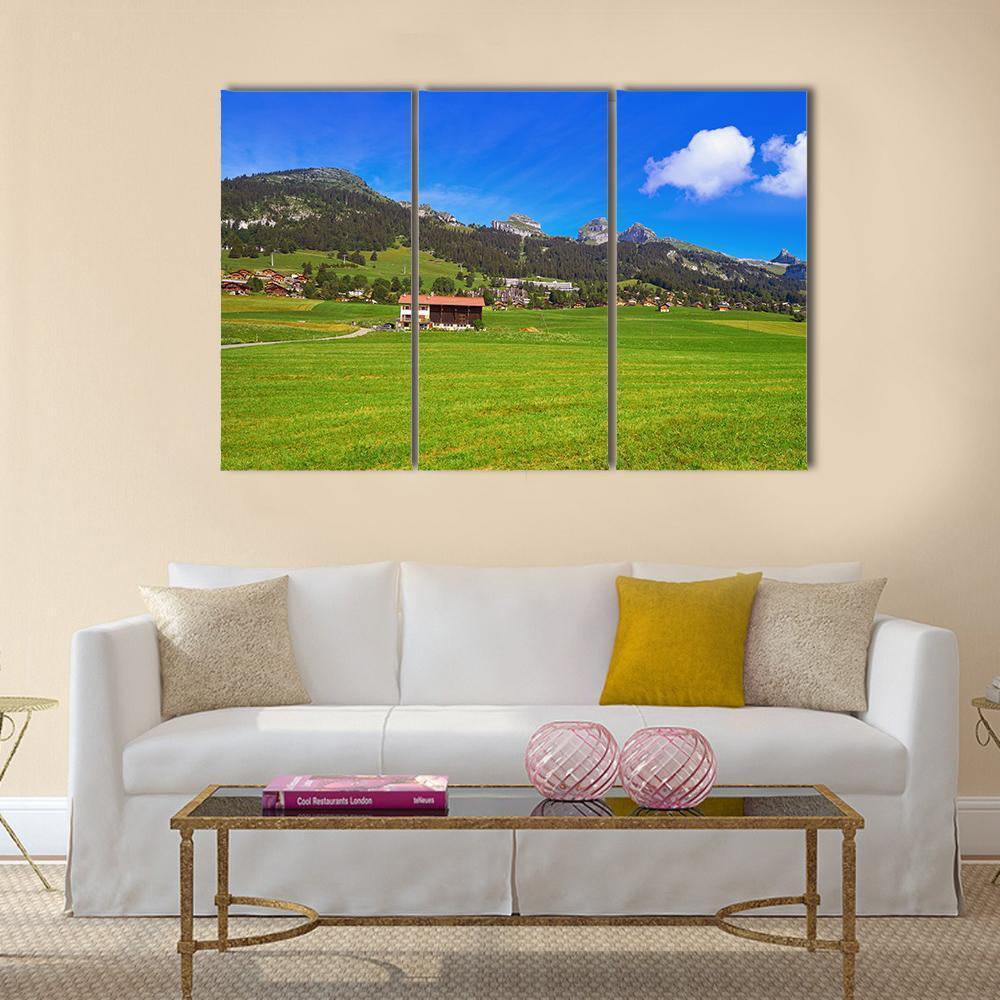 Leysin In Alps Switzerland Canvas Wall Art-3 Horizontal-Gallery Wrap-37" x 24"-Tiaracle