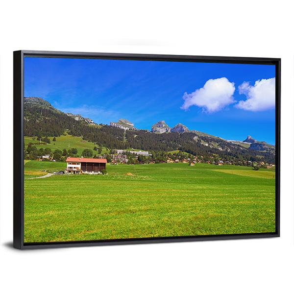 Leysin In Alps Switzerland Canvas Wall Art-3 Horizontal-Gallery Wrap-25" x 16"-Tiaracle