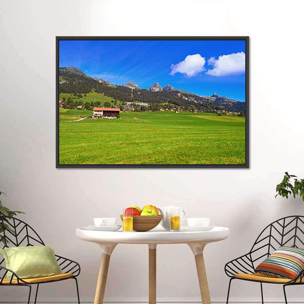 Leysin In Alps Switzerland Canvas Wall Art-3 Horizontal-Gallery Wrap-25" x 16"-Tiaracle