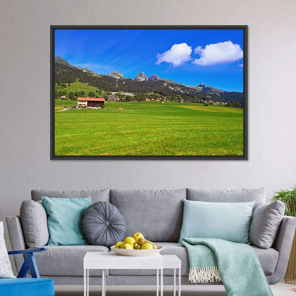Leysin In Alps Switzerland Canvas Wall Art-3 Horizontal-Gallery Wrap-25" x 16"-Tiaracle